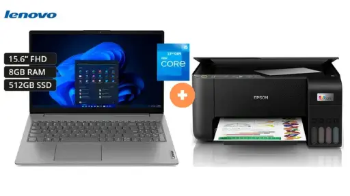 LAPTOP LENOVO V15 G4 IRU, 15.6" INTEL CORE I5 13420H, 8GB, 512GB SSD, Intel® UHD Graphics for 13th Gen Intel®, WINDOWS 11, IRON GREY + Impresora Multifuncional Epson  L3250 ECOTANK WIFI