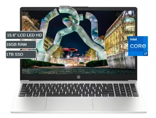 LAPTOP HP NOTEBOOK 250G10 INTELCORE i7 1355U(10N/12SUB), 16GB DDR4, 1TB SSD, 15.6"HD, WINDOWS 11, COLOR - SILVER.