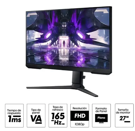 Monitor Gaming Odyssey G3 de 27". FHD, 165Hz, 1ms, LS27AG320NLXPE 