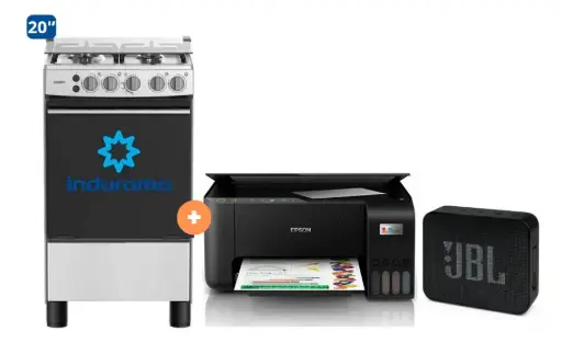 COCINA INDURAMA 20" 4 HORNILLAS CASSAT CON CONEXIÓN + Epson Impresora Multifuncional Inalámbrica L3250 + PARLANTE JBL GO BLUETOOTH NEGRO - 4507177 - 8
