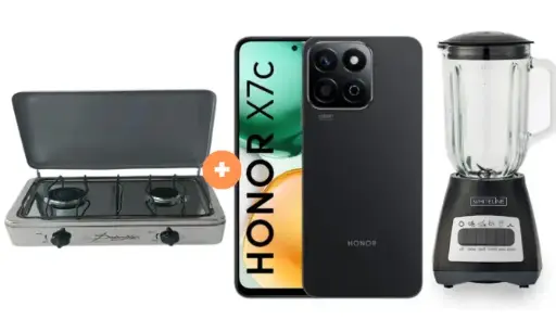 COCINA "SUPERIOR" DE MESA 2 HORNILLAS, ACERO BRILLANTE,POTENCIA 1.95KW x 2 CON CONEXIÓN + CELULAR HONOR X7C 6.7" 256GB 8GB RAM COLOR MIDNIGHT BLACK +  LICUADORA WHITELINE 1.5 LTS 400W VASO VIDRIO - 4508029 - 2 