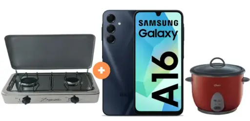 COCINA "SUPERIOR" DE MESA  2 HORNILLAS, ACERO BRILLANTE,POTENCIA 1.95KW x 2 CON CONEXIÓN + CELULAR SAMSUNG GALAXY A16 6.7"  6GB RAM 128GB Negro + OLLA ARROCERA OSTER 1.8 LTS - 4508029 - 5