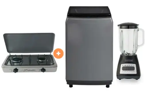 COCINA "SUPERIOR" DE MESA 2 HORNILLAS, ACERO BRILLANTE,POTENCIA 1.95KW x 2 CON CONEXIÓN + LAVADORA MIDEA 10KG SILVER MA200W +  LICUADORA WHITELINE 1.5 LTS 400W VASO VIDRIO - 4508029 - 12 
