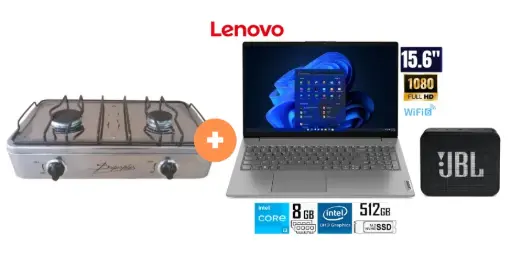 COCINA "SUPERIOR" DE MESA 2 HORNILLAS, ACERO BRILLANTE,POTENCIA 1.95KW x 2 CON CONEXIÓN + LAPTOP LENOVO V15 G4 IRU, 15.6"Intel® Core™ i3 1315U, 8GB, 512GB SSD, Intel® UHD Graphics for 13th Gen Intel®, WINDOWS 11, IRON GREY +  PARLANTE BLUETOOTH JBL GO Essential Black - 4507368 - 4
