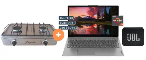 COCINA "SUPERIOR" DE MESA 2 HORNILLAS, ACERO BRILLANTE,POTENCIA 1.95KW x 2 CON CONEXIÓN + LAPTOP LENOVO V15 G4 AMN 15.6" FHD, AMD RYZEN 3-7320U, 8GB, 256 GB SSD Windows 11 Gris + PARLANTE BLUETOOTH JBL GO Essential Black. 4 - 4507368 - 5