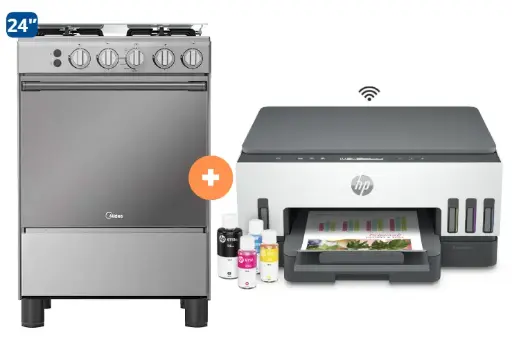 COCINA MIDEA 24" MGS24 4 HORNILLAS HIERRO CON CONEXIÓN + IMPRESORA MULTIFUNCIONAL HP Smart Tank 720 Duplex, Tinta Continua, Color, Wi-Fi, Smart App, Escaner - 4507185- 9