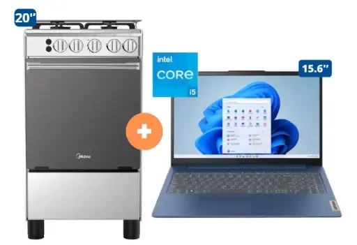 COCINA MIDEA 20" 4 HORNILLAS MGS20 Silver cubierta inox con instalación + LAPTOP LENOVO IDEAPAD SLIM 15.6" Intel Core i5 1245OH 16GB RAM 512GB SSD Windows 11 Abyss Blue - 4507284 - 6