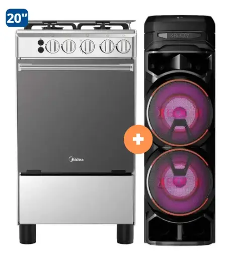 COCINA MIDEA 20" MGS20 4 HORNILLAS HIERRO CON CONEXIÓN + Torre de sonido LG XBOOM RNC9 Multi-Bluetooth Karaoke Star - 4507097 - 7 