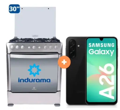 COCINA INDURAMA 30" 6 HORNILLAS PARMA + CELULAR SAMSUNG GALAXY A26 128 GB 6GB RAM NEGRO - 4506414 - 2 