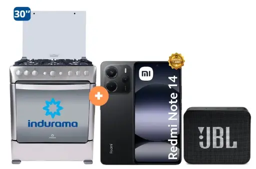 COCINA INDURAMA 30" 6 HORNILLAS PARMA + CELULAR REDMI NOTE 14 6.67" 6GB RAM 256GB Negro + PARLANTE JBL GO BLUETOOTH NEGRO - 4506414 - 3 