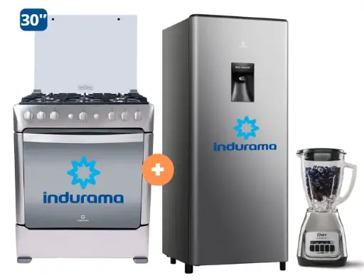 COCINA INDURAMA 30" 6 HORNILLAS PARMA + Refrigeradora Indurama RI289D 176 lts + Licuadora OSTER KALIMAN 1.5Lt Col..Nickelado 800W 2 veloc. - 4506413 - 11
