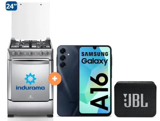 COCINA INDURAMA 24" 4 HORNILLAS GRANADA + CELULAR SAMSUNG GALAXY A16 6.7"  4GB RAM 128GB Negro + Parlante JBL GO Essential Black - 4505343 - 3