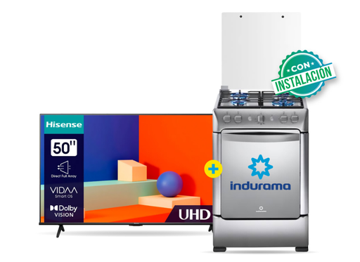 COCINA INDURAMA 24" 4 HORNILLAS GRANADA CON INSTALACIÓN + TELEVISOR HISENSE 50" SMART 50A6K 4K UHD VIDAA - 4506401 - 5
