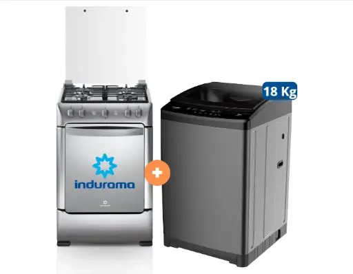 Cocina Indurama 24'' 4 Hornillas Granada Con Conexión + LAVADORA HISENSE 18 Kg CARGA SUPERIOR  WT3W1823UT Gris medio - 4506402 - 11