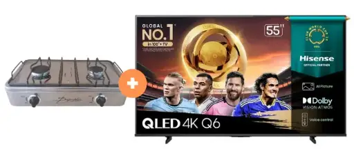 COCINA "SUPERIOR" DE MESA  2 HORNILLAS, ACERO BRILLANTE,POTENCIA 1.95KW x 2 CON CONEXIÓN + TELEVISOR HISENSE QLED 55" UHD SMART TV 55Q6QV VIDDA MOD.2025 - 4507366 - 2 