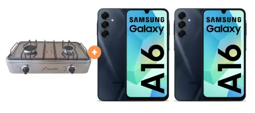 COCINA "SUPERIOR" DE MESA  2 HORNILLAS, ACERO BRILLANTE,POTENCIA 1.95KW x 2 CON CONEXIÓN GRATIS + CELULAR SAMSUNG GALAXY A16 6.7"  4GB RAM 128GB Negro - 4508843  - 7