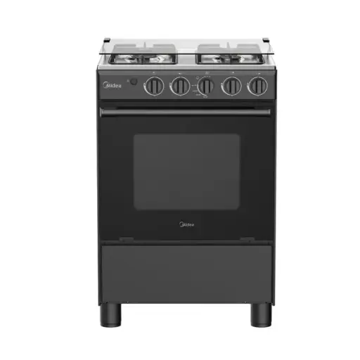 COCINA MIDEA 24" 4 HORNILLAS HIERRO NEGRA con instalación