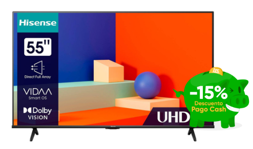 Televisor HISENSE 4K UHD 55 Vidaa SMART TV (2023) - Modelo 55A6K