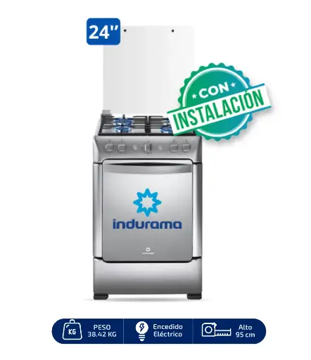 COCINA INDURAMA 24" 4 HORNILLAS GRANADA