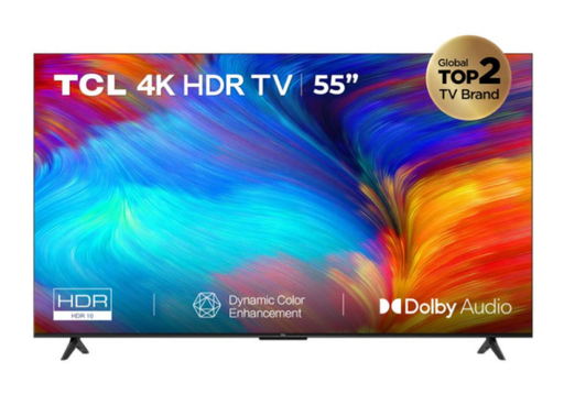 Televisor TCL Google TV 55" 4K UHD 55P635 sin bordes, Dolby, Aló Google