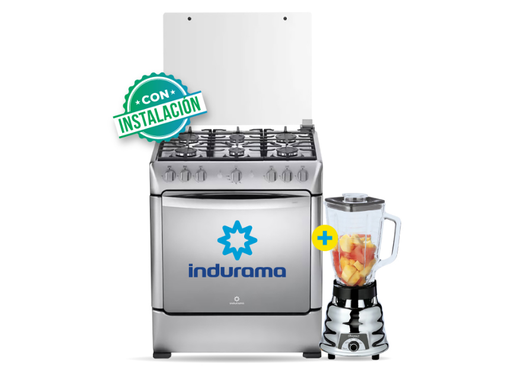 COCINA INDURAMA 30" 6 HORNILLAS PARMA + Licuador OSTER 2 VELOCIDADES CLASICA CROMADA - C0359 