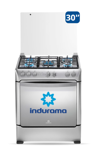 COCINA INDURAMA 30" 5 HORNILLAS FIRENZE CON CONEXIÓN - 4504504