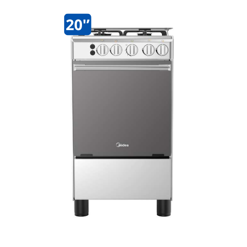 COCINA MIDEA 20" 4 HORNILLAS MGS20FO Silver cubierta inox con instalación