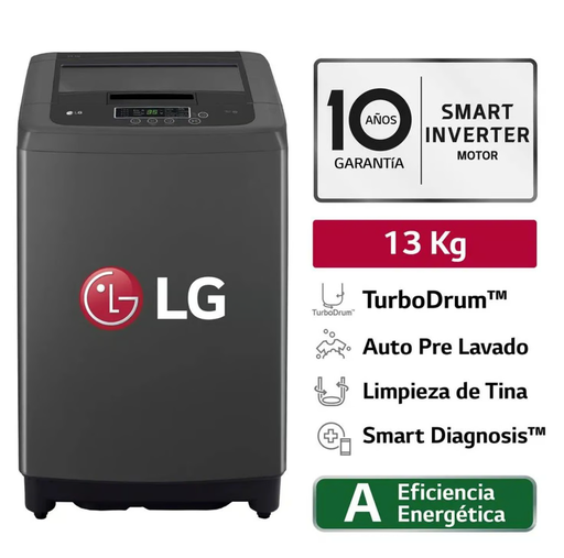 LAVADORA 13 KG Carga superior Smart Inverter Negra WT13BPBK Mod 2024