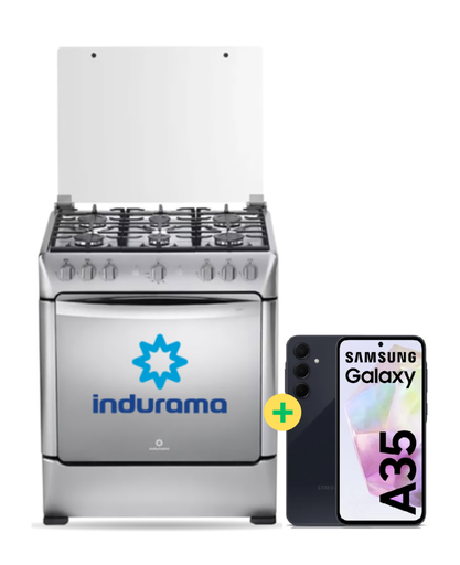 COCINA INDURAMA 30" 6 HORNILLAS PARMA CON CONEXIÓN +  Celular Samsung Galaxy A35 Negro de 256GB 8GB RAM - 4504510-1